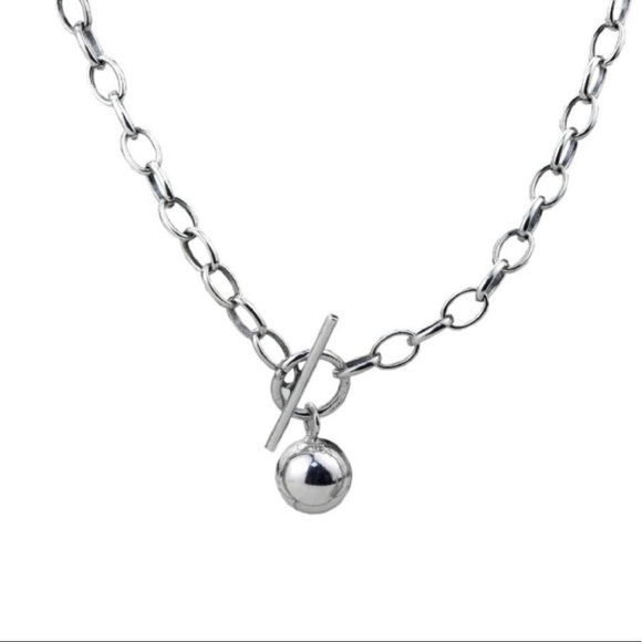 NEW 925 STERLING SILVER TOGGLE LINK NECKLACE, NICE NECKLACE, CUTE NECKLACE - Picture 5 of 7